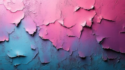 Obraz premium Abstract pink and blue cracked paint texture background.
