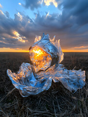 Cellist in Dramatic Spotlight with Water Splashes