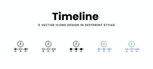 Timeline  vector icons set stock illustration