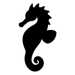 seahorse black silhouette vector, Simple silhouette Design vector icon with white background.
