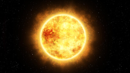 Sun surface with outer atmosphere and magnetic fields