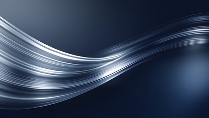 A sleek abstract background with wispy silver motion blur streaks fading into deep navy blue, exuding speed, modernity, and sophistication.