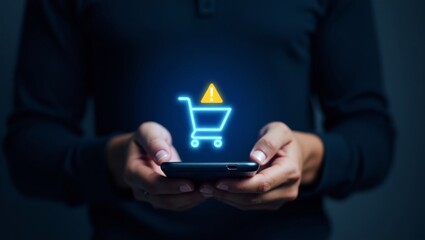 Holographic shopping cart alert on smartphone