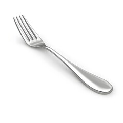 Elegant Silver Fork Isolated on White Background for Culinary Use