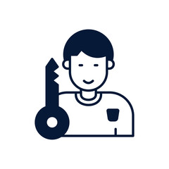 Key Person Vector icon