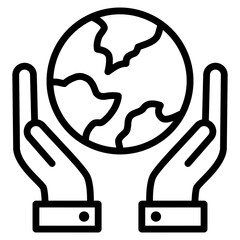 Earth Hands  Icon Element For Design