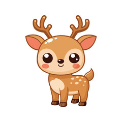 cute kawaii reindeer cartoon.eps