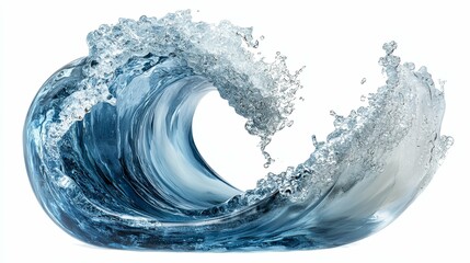 A curling ocean wave cresting with frothy water and texture