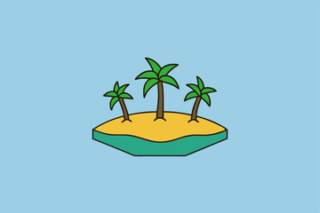 Obraz premium tropical island with palm tree