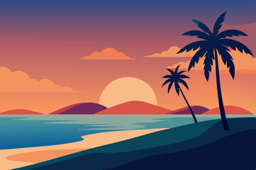 Obraz premium palm tree on the beach