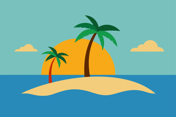 palm tree on the beach vector