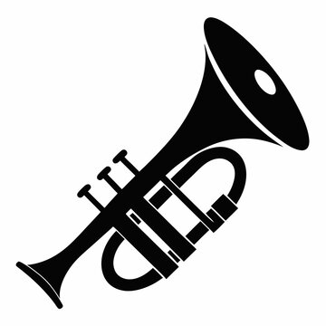 recommend clip art: Mardi Gras Trumpet Silhouette Design on White