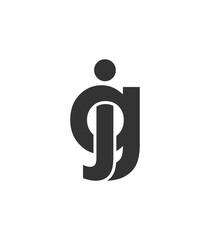 JG creative geometric initial based modern and minimal logo. Letter j g trendy fonts.