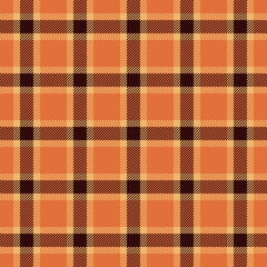 Vibrant autumnal plaid pattern in warm orange, brown, and beige hues. Perfect for fallthemed designs, textile prints, website backgrounds, or seasonal branding.