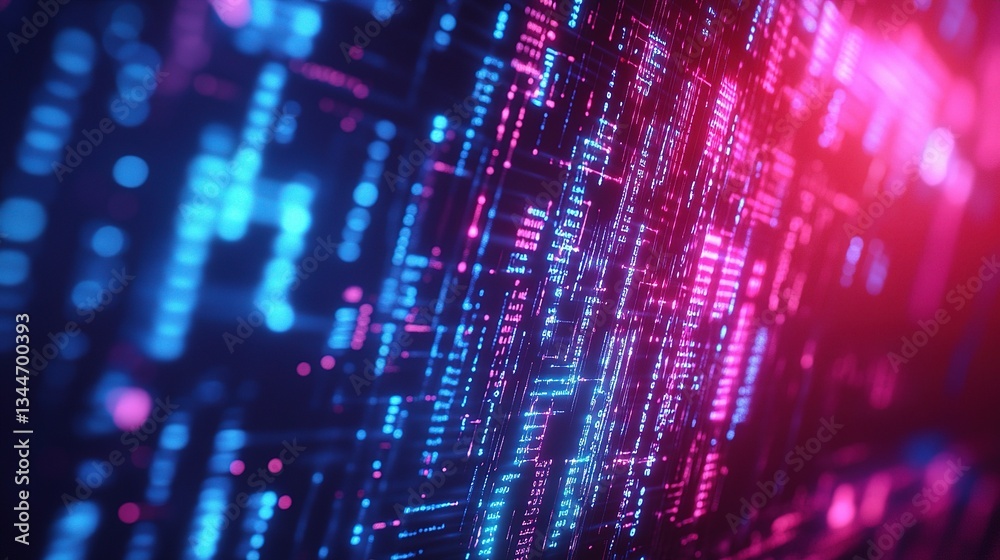 Poster abstract digital technology background with colorful data connection