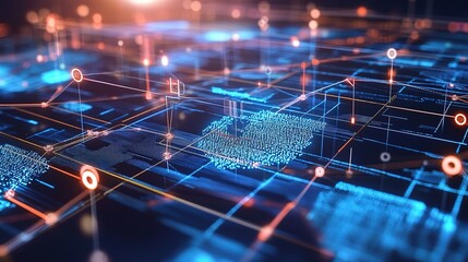 3D Digital Planet with Connections and Data Visualization