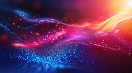 Obraz premium Abstract Digital Background with Colorful Ripple Effects and Light