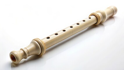 Naklejka premium Antique Flute on White Background