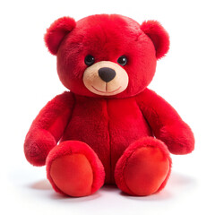 Obraz premium red teddy bear isolated on white background 