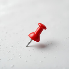 Red Push Pin on White Surface