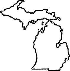 Michigan State Map Vintage Black	
