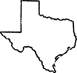 Texas State Map Vintage Black	
