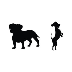 black silhouette vector of dogs