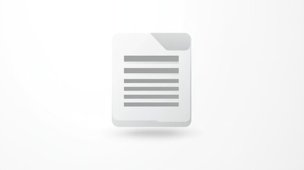 Document Icon with Text Lines Minimalist Design for Digital Files Paperwork and Information