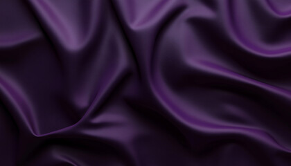 Deep Purple Silk Fabric Texture Draped, Luxurious, Smooth, Soft, Elegant, Rich, Velvet, Wave, Shiny,