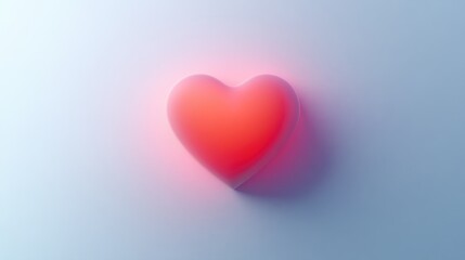 Glowing Heart Symbolizing Love and Emotion on a Soft Gradient Background Ideal for Romance Va