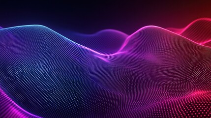 Abstract Neon Waves Design with Grids and Lights for Tech Innovation