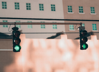 traffic light on the street green 