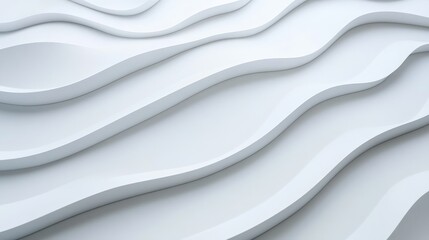 Obraz premium Modern Clean White Waves with Gentle Shadows Creating a 3D Effect in Raw Style
