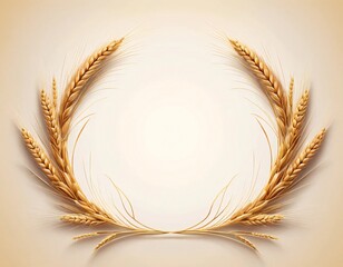 Wheat spike frame with space for text