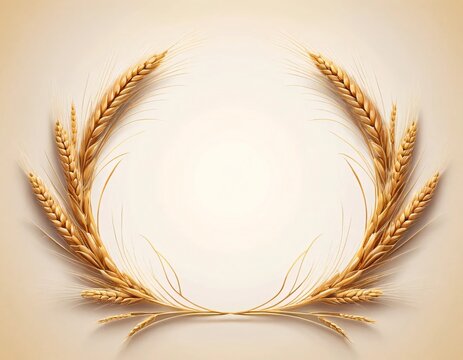 Wheat spike frame with space for text