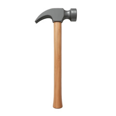 Steel Hammer with Wooden Handle Durable Hand Tool for Construction Clipart PNG Isolated on Transparent Background
