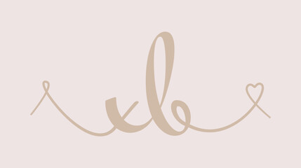 XB initial wedding monogram calligraphy vector illustration. Hand drawn lettering x and b love logo design for valentines day poster, greeting card