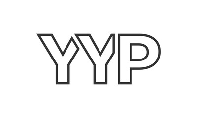 YYP logo design template with strong and modern bold text. Initial based vector logotype featuring simple and minimal typography. Trendy company identity.
