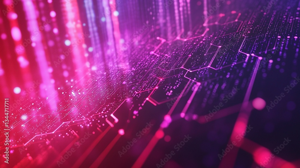 Poster abstract technology background with hexagonal patterns and colors