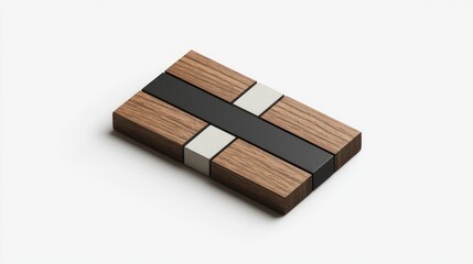 Obraz premium Modern Wooden and Metal Design Element for Decorative or Architectural Use