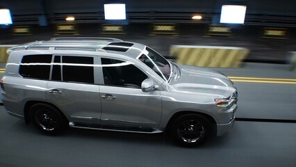 Generic 3d car crash test. Car destruction.3d rendering.