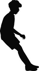 a jumping boy body silhouette vector