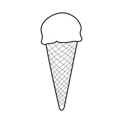 Line art of Ice Cream Cone Outline Illustration