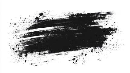 Naklejka premium Abstract black brushstroke texture on white background for artistic design and creativity