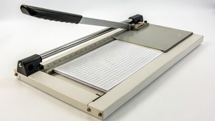 Guillotine Paper Cutter on White Background