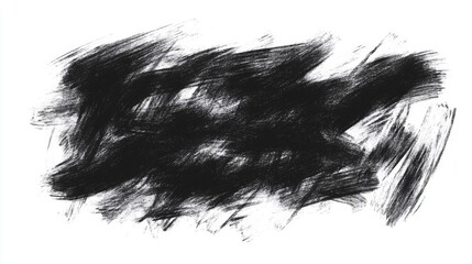 Obraz premium Abstract black brush strokes on white background for artistic design and creativity inspiration