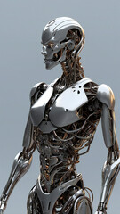 robot face, Artificial intelligence concept