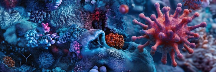 Exploring microscopic life at a biotech symposium held in a modern conference center