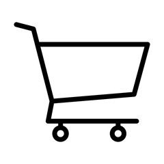 minimalist shopping cart outline icon for retail and e-commerce, flat stroke icon for apps and websites
