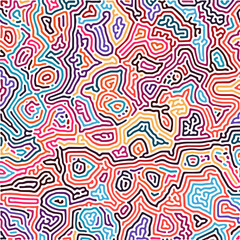 Fototapeta premium ABSTRACT COLORFUL CONTOUR LINES TURING PATTERN ROUGH DESIGN REACTION DIFFUSION BACKGROUND VECTOR GOOD FOR WALLPAPER, COVER,POSTER 